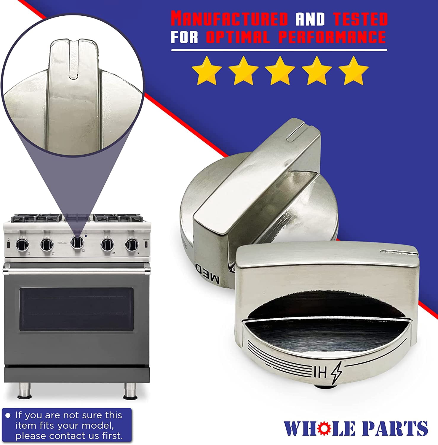 Whole Parts 00632515 Range Knob - Replacement and Compatible with Some Bosch Ranges - 2 Yr Warranty