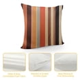 thumbnail image 4 of ONETECH  Throw Pillow Covers Print Zippered Pillowcase Orange Copper and Pale Peach Abstract with Cool Glass and Vintage Stripe Design 18x18 Square Decor for Home Bed Couch Sofa, 4 of 5