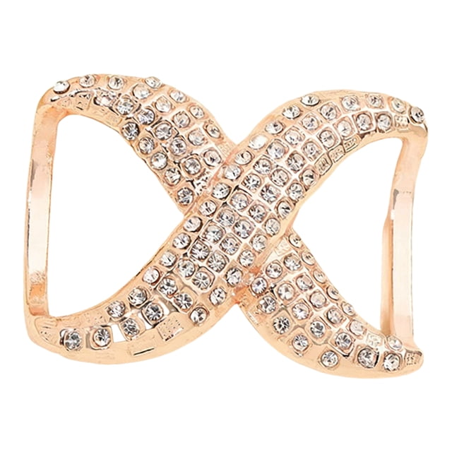 Scarf Rings for Women X Shaped Scarf Buckle Rhinestone Shawl Slide Pin Clip for Clothing Silk Scarves Accessories