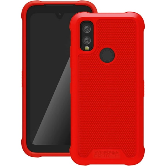 Wireless PROTECH Case Compatible with Kyocera DuraSport 5G Phone Model C6930, Durable Slim Flexible Cover Case with Drop Protection (Red)