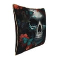 thumbnail image 2 of Xecao Butterfly Flower Skull Print Soft Velvet Decorative Throw Pillow Covers, Square Cushion Cases for Bed, Sofa, Living Room, Car, and Indoor Outdoor Use-16"x16", 2 of 8