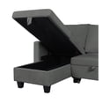 thumbnail image 3 of Lilola Home Nova Velvet Reversible Sleeper Sectional with Storage in Dark Gray, 3 of 6