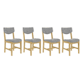 thumbnail image 5 of GZXS Upholstered Dining Chairs Set of 4, Gray Linen Fabric Side Chairs with Natural Solid Rubberwood Frame, Ergonomic Backrest, 250 lbs Capacity, for Dining Area & Living Space, 5 of 9