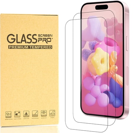 Hotpom Screen Protector for iPhone 16 Pro Max - Clear, Case-Friendly Tempered Glass, 2 Pack