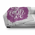 thumbnail image 3 of Live Laugh Love Soft Flannel Fleece Throw Blanket, Lifestyle Typography on Paintbrushes Urban Illustration, Cozy Plush for Indoor and Outdoor Use, 60" x 80", Fuchsia White, by Ambesonne, 3 of 6