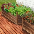 thumbnail image 5 of Wisfor Carbonized Pine Wood Raised Garden Bed Patio Outdoor Vegetable Plant Box, 23.6x11.8x13.3 inch, 5 of 11