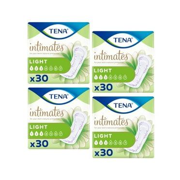 Tena Intimates Light Ultra Thin Incontinence Pads For Women, 30 Count - Pack of 4