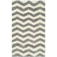 thumbnail image 2 of SAFAVIEH Montreal Caprice Zigzag Stripes Shag Area Rug, Ivory/Grey, 4' x 6', 2 of 8
