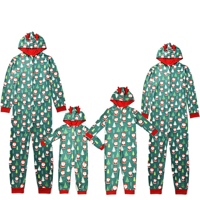 Baikeli Pyjamas de Noël pour la Famille 2024 - Pyjamas de Noël en Famille Xmas des Fêtes, Hauts Rouges à Imprimé Mignon + Pantalons Longs à Carreaux, Tenue d'Intérieur