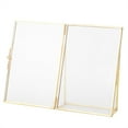 thumbnail image 4 of Vintage Brass & Glass 4x6 Inch Photo Frame, Elegant Tabletop Display with Sturdy Easel Stand, 4 of 7