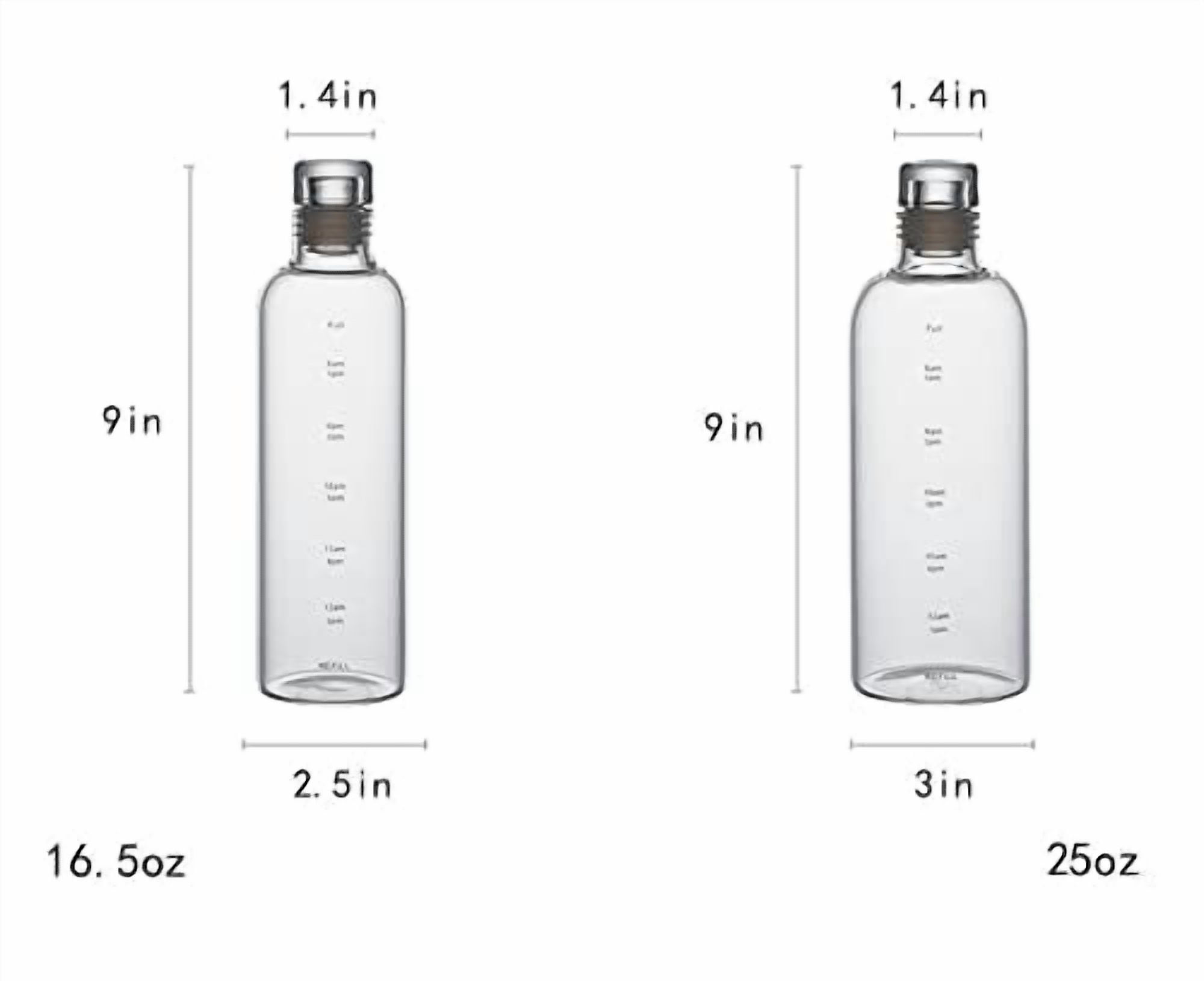 Time Scale Clear Glass Water Bottle Juice Cup