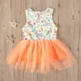thumbnail image 6 of Toddler Dresses Kids Easter Bunny Print Sleeveless Above Knee Mini Tutu Dress Vest Style for Party and Holiday Celebrations Orange 12 Months-18 Months, 6 of 7