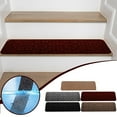 thumbnail image 1 of 8 X 30 Inch Non-Slip Carpet Stair Treads | Indoor Stair Runner Rug with Reusable Adhesive | Slip-Resistant for Safety | Polyester Material in Black, Gray, Wine Red, Brown, Coffee, 1 of 8