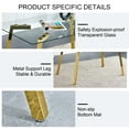 thumbnail image 6 of Gzxs Modern Rectangular Dining Table for 4-6, with Clear Glass Top and Golden Metal Legs, 51"L x 31.5"W x 29.5"H, 6 of 9