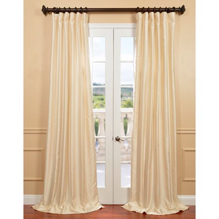 Yarn Dyed Ivory 50 X 120 Inch Dupioni Curtain Walmart Com