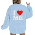 thumbnail image 2 of QUINDOS Womens Valentine Sweatshirt Casual Long Sleeve Love Sweet Round Neck Valentine Shirts for Girls Tops, 2 of 4
