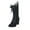 Black, variant on FRSASU Women Boots ,Women Shoes Winter Bandage Riding Boots Warm High Heels Middle Tube Boots