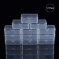 thumbnail image 4 of Caja de almacenamiento de cuentas de plástico transparente (12 unidades, 8,9 x 6,1 x 3 cm), rectangular, minicontenedores de cuentas de plástico transparente, organizadores de joyas con tapa., 4 of 9