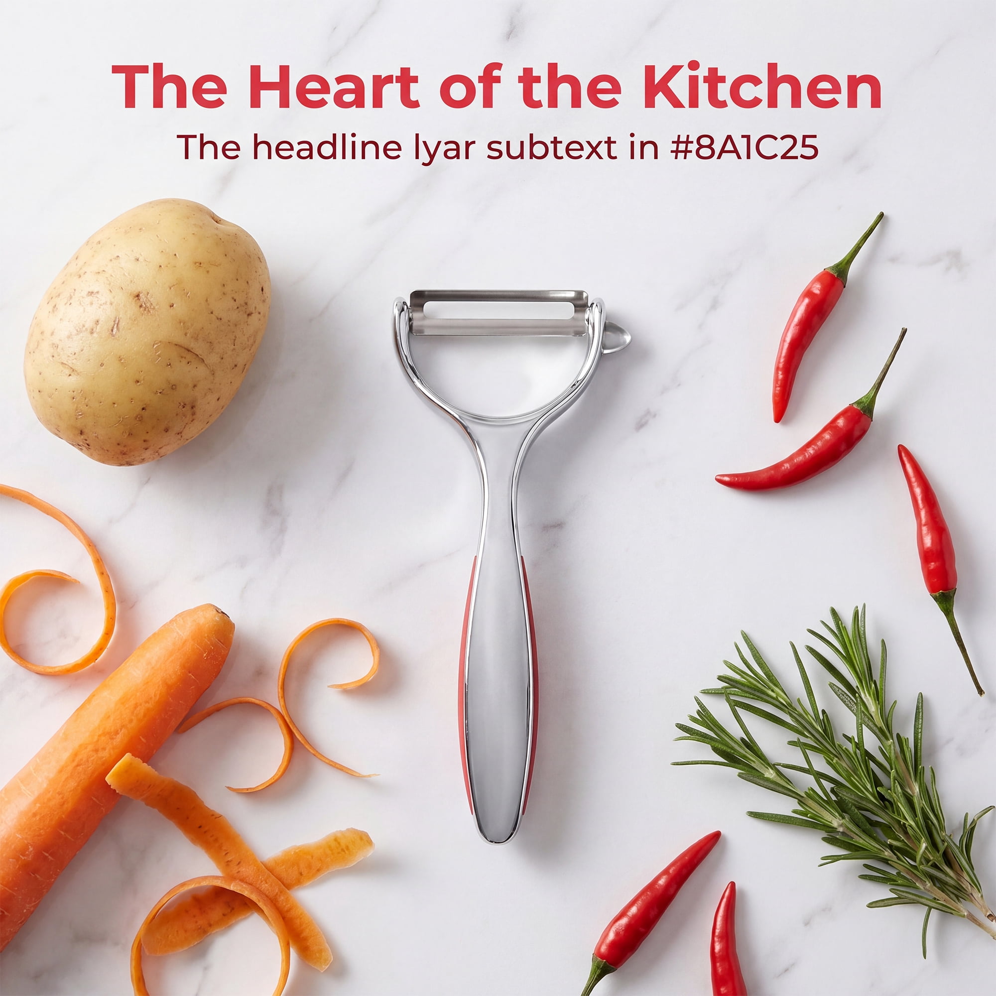 Unique Bargains Stainless Steel Durable Vegetable Peeler with Round Handle Red (Y-shape)