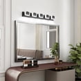 thumbnail image 4 of TICOZE Modern 5-Light Black Bathroom Vanity Light Fixture - Up Down LED Wall Sconce, 6000K Dimmable, Hardwired Mount, Frosted Acrylic Shade, Corrosion Resistant Aluminum/Iron for Over Mirror, 4 of 9