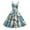 Light Blue, variant on Women's Christmas Print Casual Fashion Round Neck Mid-Length Dress with Vintage Style for Holiday Parties and Casual Outings,Dark Blue,M