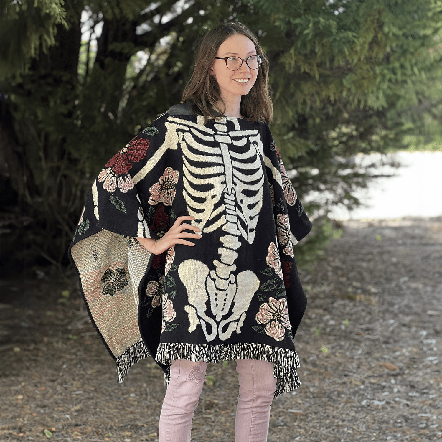 Jacquard Tapestry Woven Poncho, 50x60, Photo, Designs, Walmart Custom, 100% Cotton, Unisex, Adult, Teen.