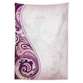 thumbnail image 3 of Ambesonne Floral Tablecloth Rectangular Table Cover, Swirled Petals Motif, 60"x84", Pale Pink Fuchsia Plum, 3 of 4