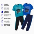 thumbnail image 5 of Pro Athlete Boys Sweatsuit Set Short Sleeve Crewneck Graphic Tees & Tricot Jogger Sweatpants 4 Piece, 5 of 7