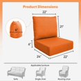 thumbnail image 6 of Gymojoy 22 in. x 24 in. x 6 in.Deep Seat Cushion Set, Olefin 2-Piece Deep Seating Outdoor Replacement Lounge Chair loveseat Sofa Cushion in Orange, 6 of 9