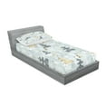 thumbnail image 2 of Ambesonne Nature Fitted Sheet & Pillow Sham Set, Retro Soft Pine Tree, Twin, Blue Grey and Dark Mustard, 2 of 2