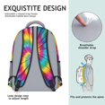 thumbnail image 4 of Green and Yellow Tie Dye Pattern Backpack for School, Cute School Bag with Adjustable Shoulder Straps and Padded Back, 15.3"x11"x6.7", 4 of 4