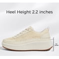 thumbnail image 4 of LUCKY STEP Fashion Chunky Braided Uppers Uppers Sneakers Platform Casual Shoes,Beige Knit,Womens, 4 of 10