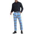 thumbnail image 2 of INSPIRE CHIC Plaid Printed Trousers for Men's Color Block Regular Fit Checked Dress Pants, 2 of 6