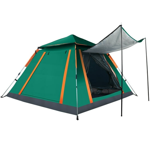 LakeForest Green 4-5 Person Camping Tent – Waterproof Outdoor Tent with 2 Mosquito Net Windows & Carry Bag for Hiking, Climbing, Fishing