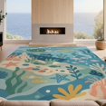 thumbnail image 2 of Design&I 8'x10' Washable Area Rug Blue Oceanic Hues with Marine Life Motifs Seascape, Turtle and Fish Serene for Living Room, Family Extra Large Skid-Resistant Low Profile, 2 of 7
