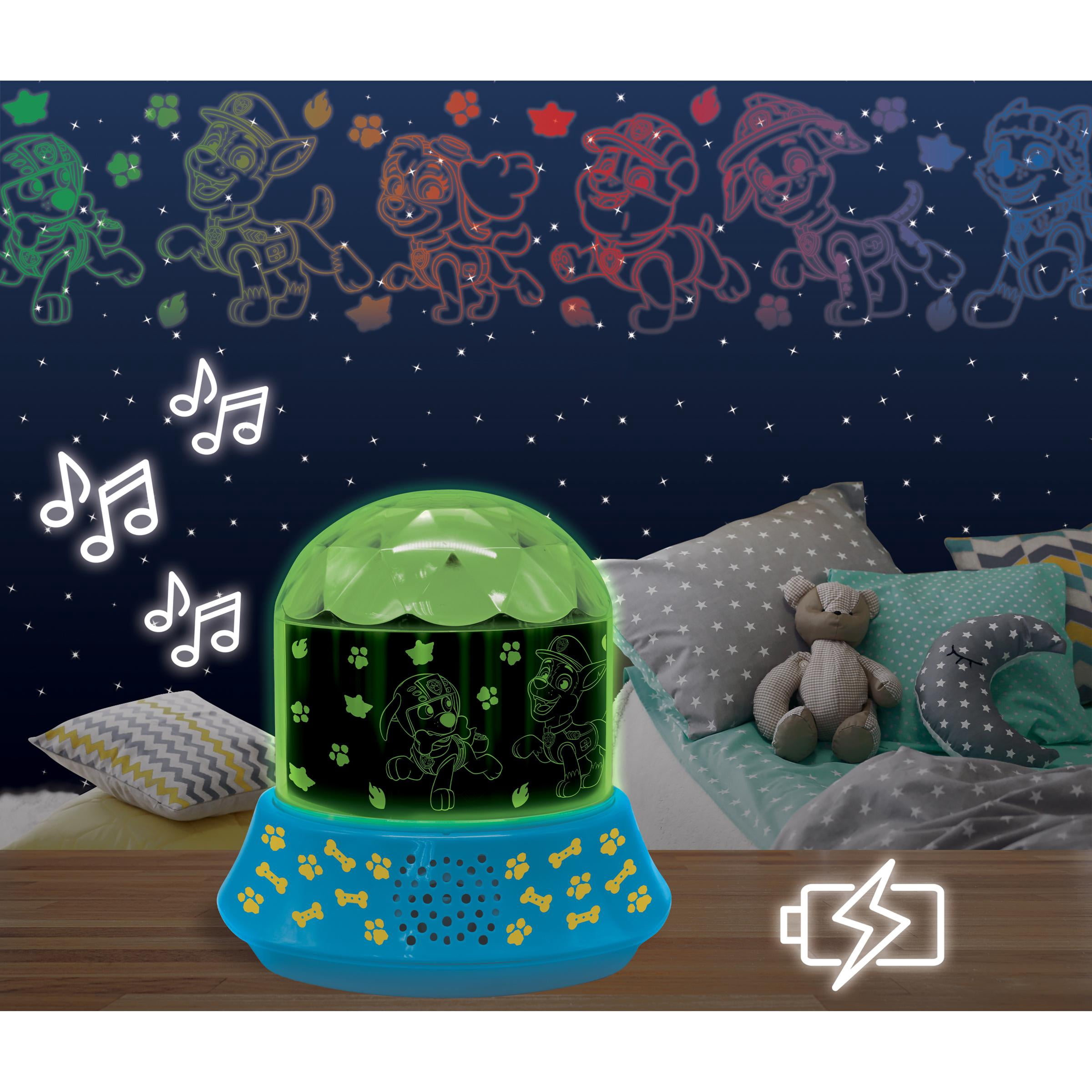 Lexibook, Paw Patrol, Nightlight with Speaker, Projections of the Paw Patrol Universe, Kaleidoscopic Lights on the Ceiling, Speaker with Auxiliary Plug, Rechargeable