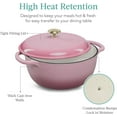 thumbnail image 5 of WYDK 6 Quart Enamel Cast-Iron Round Dutch Oven, Family Style Heavy-Duty Pre-Seasoned Cookware for Home, Kitchen, Dining Room, Oven Safe w/Lid, Dual Handles - Pink Champagne, 5 of 8