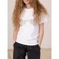 thumbnail image 4 of Gupgi T-Shirts Blancs pour Femmes Soutien-Gorge Imprimé Manches Courtes Col Rond Tee Ample Tops d'Été Décontractés, 4 of 5