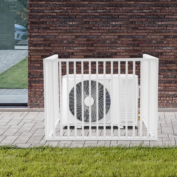 ToppiJoy 2-3P 3 Panels Air Conditioner Fence, Drill-Type Louvered Grille AC Unit Fence Outdoor, for Outdoor Trash Can, Pool Equipment Enclosure Panels White