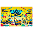 thumbnail image 2 of Colorful Construction Vehicle Themed Happy Birthday Backdrop Banner Party Decorations Background for Birthday Party Photography Props Kids Celebrations, 2 of 8