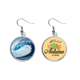 thumbnail image 1 of Ola blanca mar Water Science Nature Picture Pendiente del lóbulo de la joyería del pendiente de la hoja del otoño Unbranded M, 1 of 3