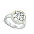 thumbnail image 4 of CHOOSE YOUR COLOR White Simulated Opal Round Tree of Life Ring .925 Sterling Silver Band CZ Female Size 6, 4 of 4