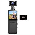 thumbnail image 1 of Cámara Digital Portátil 4G, Cámara de Bolsillo 2K con Movimiento, Rotación de 180 Grados, Grabadora de Conducción de Bicicletas, Cámara Corporal de 64 GB., 1 of 5