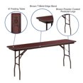 thumbnail image 2 of 18'' x 72'' Rectangular Mahogany Melamine Laminate Folding Training Table, 2 of 9