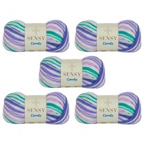 5 Skeins of Sensy Candy Yarn, 3.5 oz, 251 Yards, Multicolor Yarn for Crocheting and Knitting, Craft Yarn, Gauge 3 Light (5847)