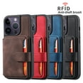 thumbnail image 2 of For iPhone 12 Pro 6.1" Luxury Shockproof Leather Card Holder Back Flip Stand Card Slot Kickstand Phone Case Cover Protective Shell, 2 of 5