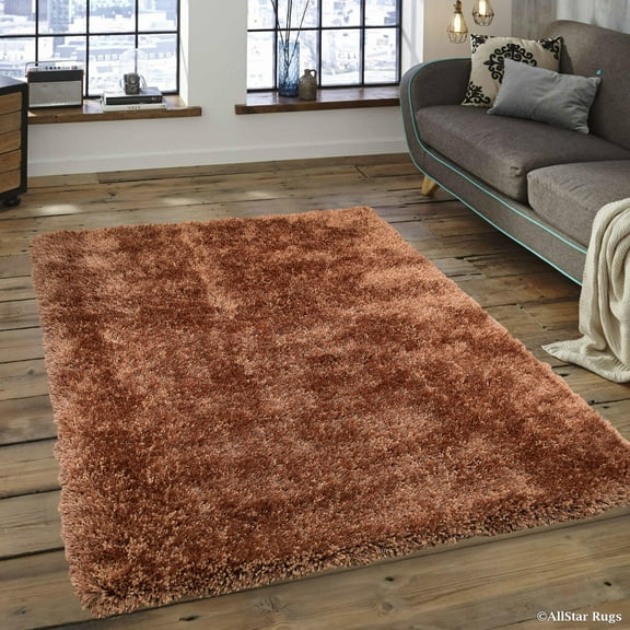 Allstar Light Brown High Density and High Quality High End Shaggy Area Rug. Very Soft Extra comfort (3' 8" x 5' 1")