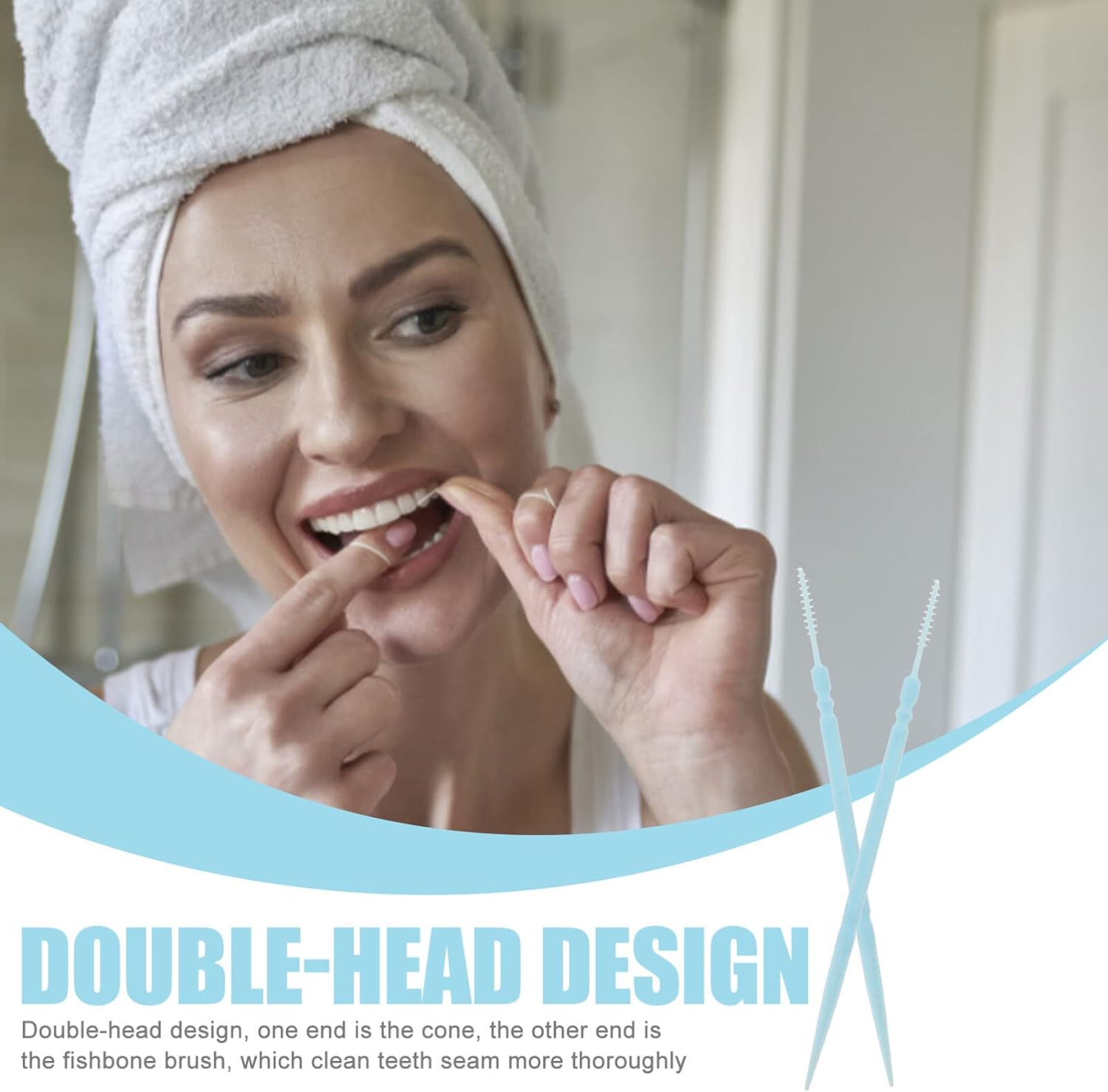 SLGHLSAHG Cleaning Tool 1060Pcs Double-Head Toothpicks, Disposable Plastic Toothpicks for Teeth Cleaning, Interdental Oral Care DentalPicks Cleaning Gadgets A37612
