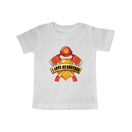

Inktastic I Love My Brother- Firefighter Axes Badge Helmet Gift Baby Boy or Baby Girl T-Shirt