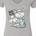 thumbnail image 4 of Inktastic Hello Kitty Cat Women's V-Neck T-Shirt, 4 of 5